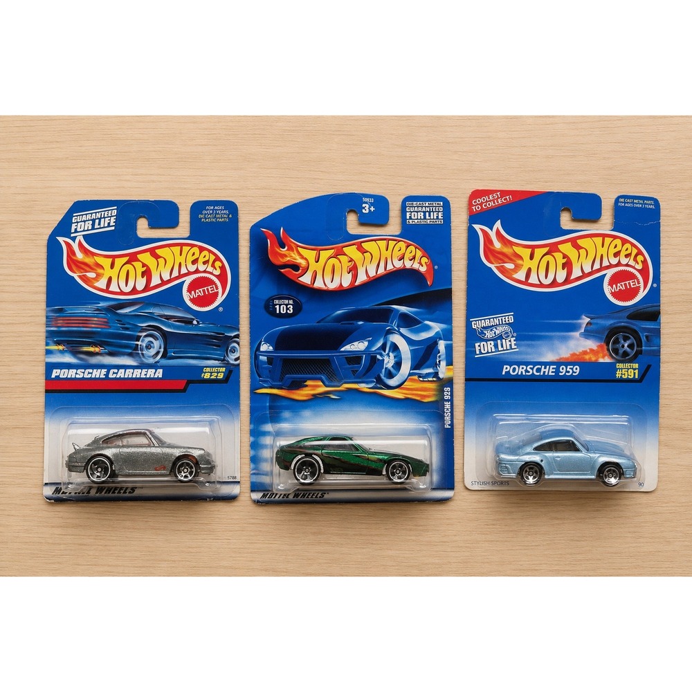 Vintage Hot Wheels Porsche Lot of 3 Sealed Porsche Carrera 959 928 Collector Car